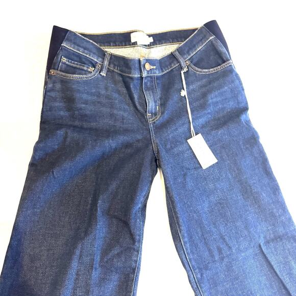 Hatch the relaxed wide leg flare blue mid rise maternity jeans Size 29 NEW - Picture 2 of 8